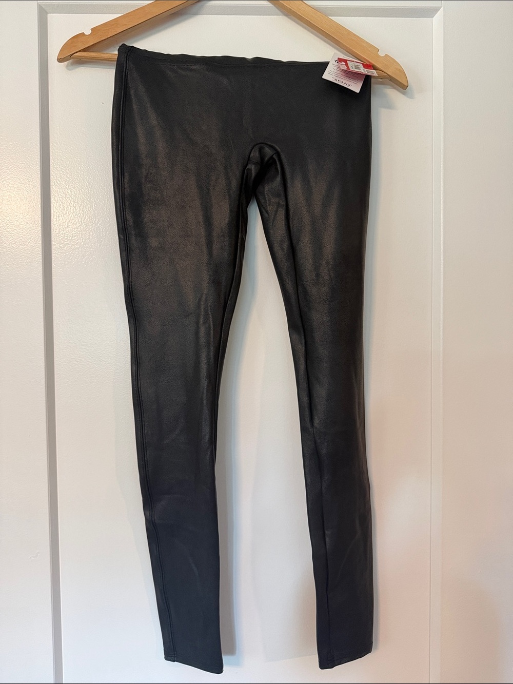 SPANX Black Faux Leather Leggings NWT